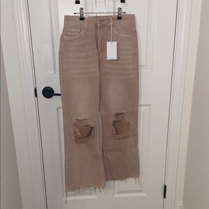 Women's Distressed Off Pink Jeans